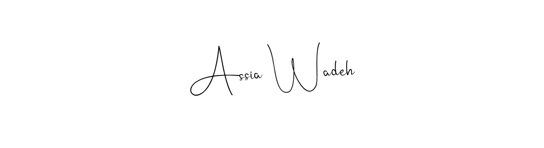 Design your own signature with our free online signature maker. With this signature software, you can create a handwritten (Andilay-7BmLP) signature for name Assia Wadeh. Assia Wadeh signature style 4 images and pictures png