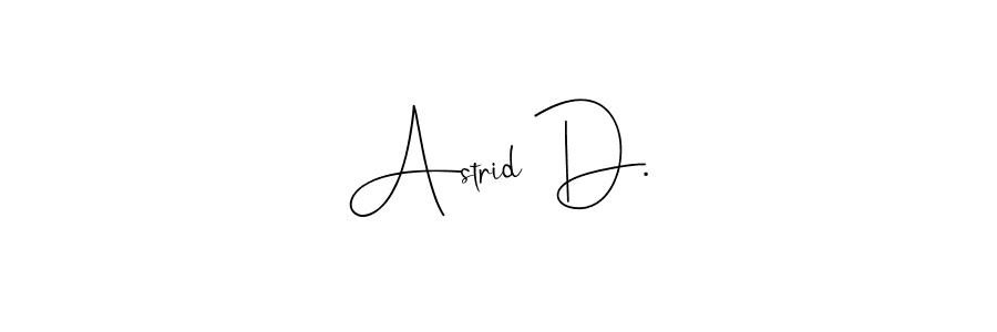 This is the best signature style for the Astrid D. name. Also you like these signature font (Andilay-7BmLP). Mix name signature. Astrid D. signature style 4 images and pictures png