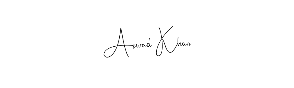 Design your own signature with our free online signature maker. With this signature software, you can create a handwritten (Andilay-7BmLP) signature for name Aswad Khan. Aswad Khan signature style 4 images and pictures png