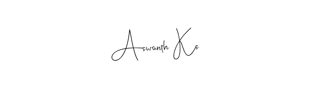 if you are searching for the best signature style for your name Aswanth Ks. so please give up your signature search. here we have designed multiple signature styles  using Andilay-7BmLP. Aswanth Ks signature style 4 images and pictures png