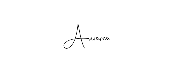 How to make Aswarna name signature. Use Andilay-7BmLP style for creating short signs online. This is the latest handwritten sign. Aswarna signature style 4 images and pictures png