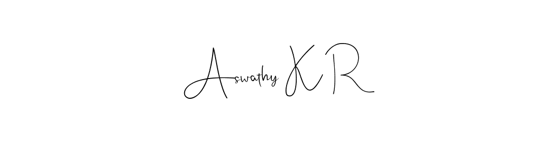 Make a beautiful signature design for name Aswathy K R. With this signature (Andilay-7BmLP) style, you can create a handwritten signature for free. Aswathy K R signature style 4 images and pictures png