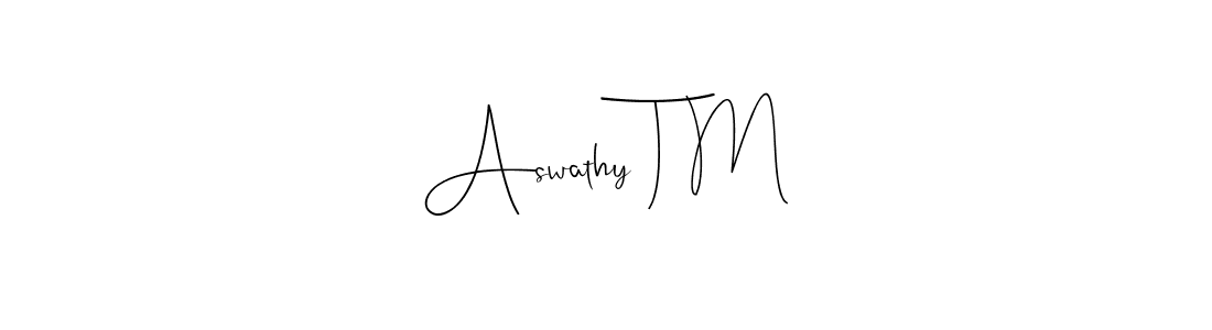 Use a signature maker to create a handwritten signature online. With this signature software, you can design (Andilay-7BmLP) your own signature for name Aswathy T M. Aswathy T M signature style 4 images and pictures png