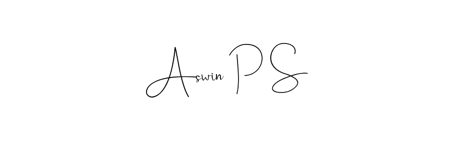 Make a short Aswin P S signature style. Manage your documents anywhere anytime using Andilay-7BmLP. Create and add eSignatures, submit forms, share and send files easily. Aswin P S signature style 4 images and pictures png