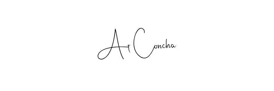 Also You can easily find your signature by using the search form. We will create At Concha name handwritten signature images for you free of cost using Andilay-7BmLP sign style. At Concha signature style 4 images and pictures png