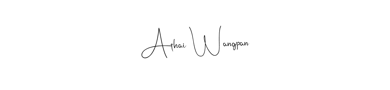 This is the best signature style for the Athai Wangpan name. Also you like these signature font (Andilay-7BmLP). Mix name signature. Athai Wangpan signature style 4 images and pictures png