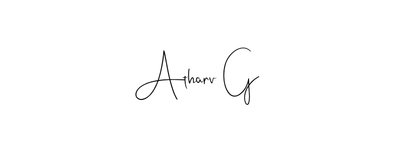 Make a beautiful signature design for name Atharv G. With this signature (Andilay-7BmLP) style, you can create a handwritten signature for free. Atharv G signature style 4 images and pictures png