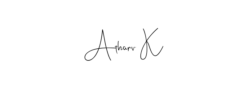 Similarly Andilay-7BmLP is the best handwritten signature design. Signature creator online .You can use it as an online autograph creator for name Atharv K. Atharv K signature style 4 images and pictures png