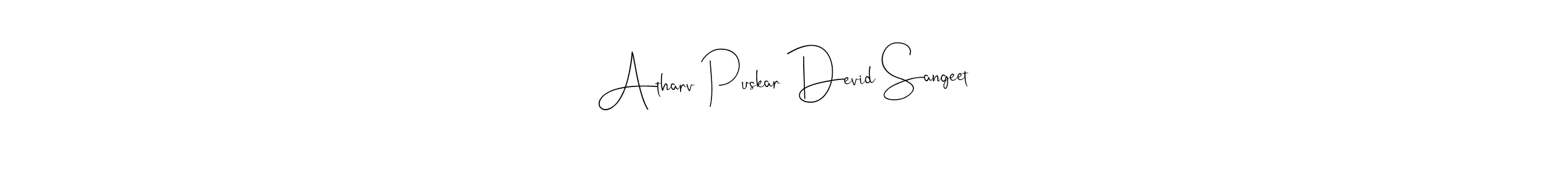 Design your own signature with our free online signature maker. With this signature software, you can create a handwritten (Andilay-7BmLP) signature for name Atharv Puskar Devid Sangeet. Atharv Puskar Devid Sangeet signature style 4 images and pictures png