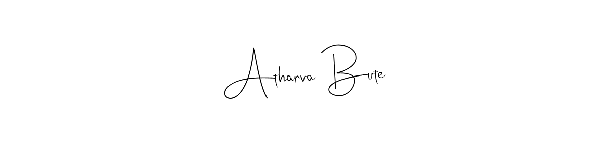 This is the best signature style for the Atharva Bute name. Also you like these signature font (Andilay-7BmLP). Mix name signature. Atharva Bute signature style 4 images and pictures png