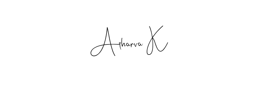 Also You can easily find your signature by using the search form. We will create Atharva K name handwritten signature images for you free of cost using Andilay-7BmLP sign style. Atharva K signature style 4 images and pictures png