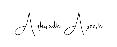 Personalize your online presence with Athiradh Ajeesh signature rendered in elegant Andilay-7BmLP font. Great for website footers and blogs. Athiradh Ajeesh signature style 4 images and pictures png