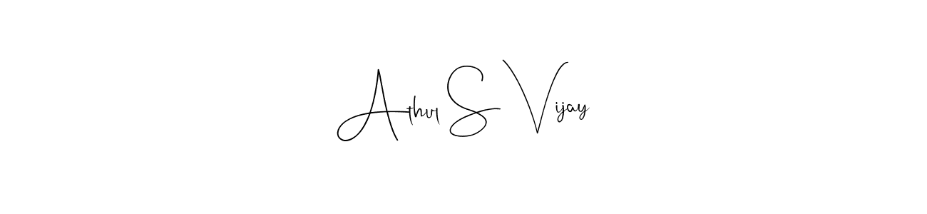 Also we have Athul S Vijay name is the best signature style. Create professional handwritten signature collection using Andilay-7BmLP autograph style. Athul S Vijay signature style 4 images and pictures png