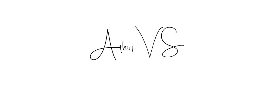 You should practise on your own different ways (Andilay-7BmLP) to write your name (Athul V S) in signature. don't let someone else do it for you. Athul V S signature style 4 images and pictures png