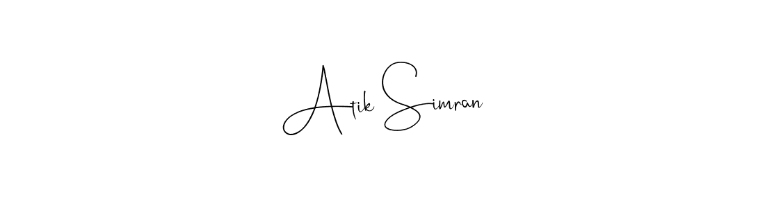 It looks lik you need a new signature style for name Atik Simran. Design unique handwritten (Andilay-7BmLP) signature with our free signature maker in just a few clicks. Atik Simran signature style 4 images and pictures png