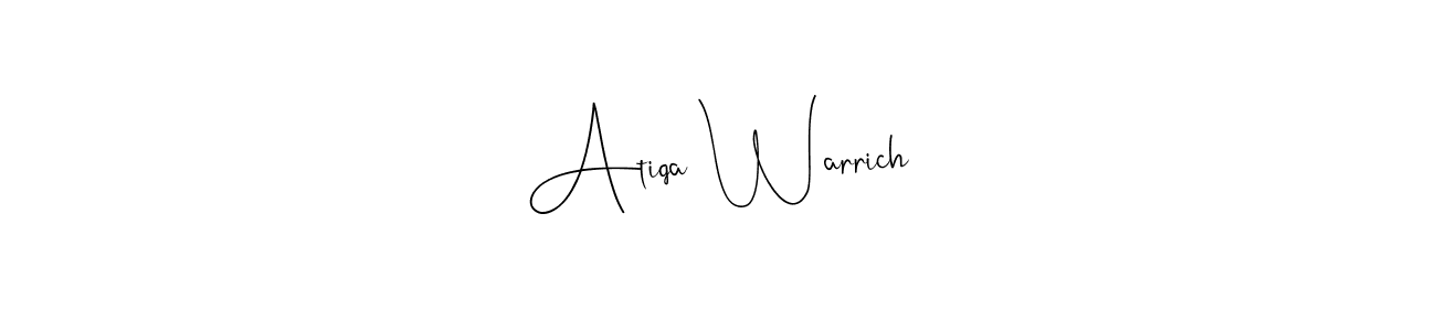 if you are searching for the best signature style for your name Atiqa Warrich. so please give up your signature search. here we have designed multiple signature styles  using Andilay-7BmLP. Atiqa Warrich signature style 4 images and pictures png