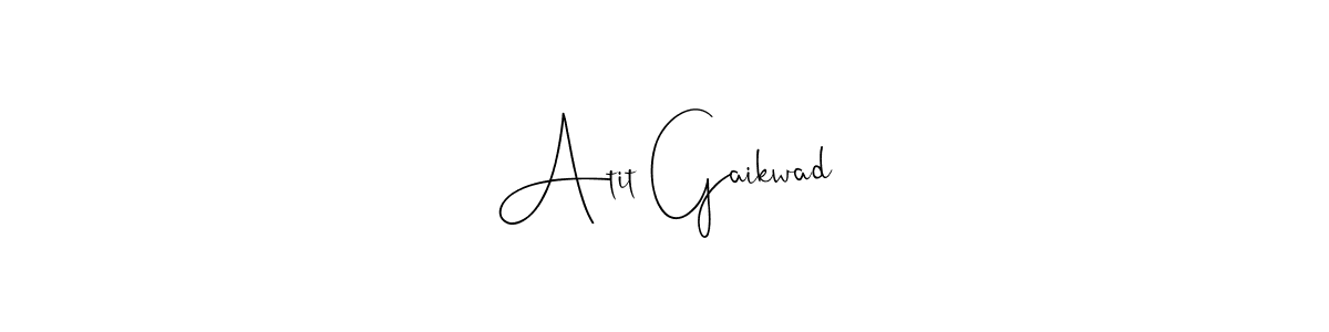This is the best signature style for the Atit Gaikwad name. Also you like these signature font (Andilay-7BmLP). Mix name signature. Atit Gaikwad signature style 4 images and pictures png