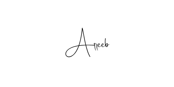 Use a signature maker to create a handwritten signature online. With this signature software, you can design (Andilay-7BmLP) your own signature for name Atleeb. Atleeb signature style 4 images and pictures png