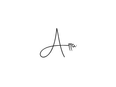Use a signature maker to create a handwritten signature online. With this signature software, you can design (Andilay-7BmLP) your own signature for name Atta. Atta signature style 4 images and pictures png