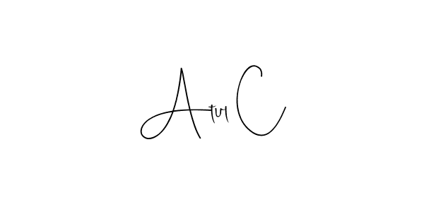 Also You can easily find your signature by using the search form. We will create Atul C name handwritten signature images for you free of cost using Andilay-7BmLP sign style. Atul C signature style 4 images and pictures png
