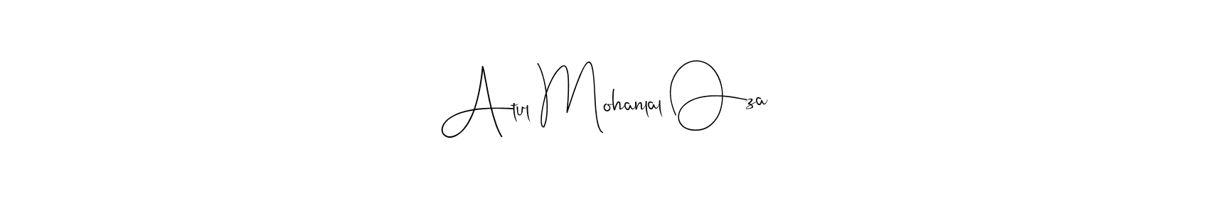 How to make Atul Mohanlal Oza name signature. Use Andilay-7BmLP style for creating short signs online. This is the latest handwritten sign. Atul Mohanlal Oza signature style 4 images and pictures png