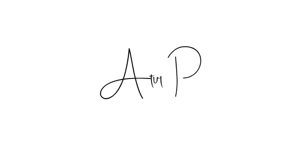 Use a signature maker to create a handwritten signature online. With this signature software, you can design (Andilay-7BmLP) your own signature for name Atul P. Atul P signature style 4 images and pictures png