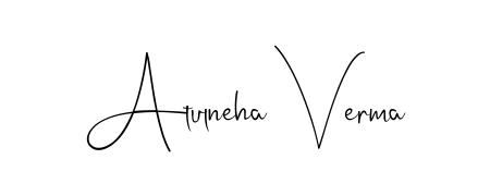 The Andilay-7BmLP font transforms the name Atulneha Verma into an executive sign with sharp precision and distinguished character. Atulneha Verma signature style 4 images and pictures png