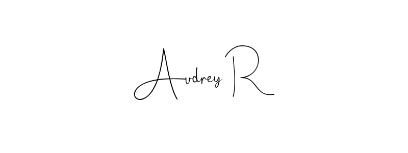 Create a beautiful signature design for name Audrey R. With this signature (Andilay-7BmLP) fonts, you can make a handwritten signature for free. Audrey R signature style 4 images and pictures png