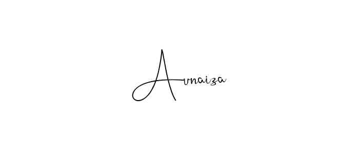 How to make Aunaiza name signature. Use Andilay-7BmLP style for creating short signs online. This is the latest handwritten sign. Aunaiza signature style 4 images and pictures png