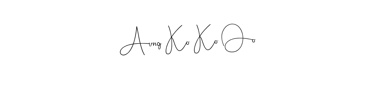 if you are searching for the best signature style for your name Aung Ko Ko Oo. so please give up your signature search. here we have designed multiple signature styles  using Andilay-7BmLP. Aung Ko Ko Oo signature style 4 images and pictures png