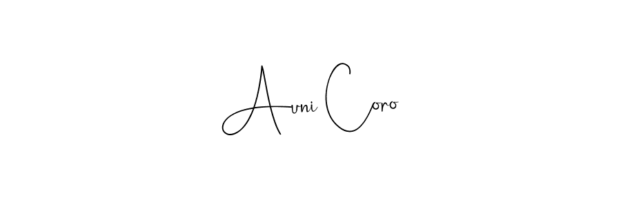 Also we have Auni Coro name is the best signature style. Create professional handwritten signature collection using Andilay-7BmLP autograph style. Auni Coro signature style 4 images and pictures png