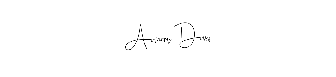 Also You can easily find your signature by using the search form. We will create Authory Duffy name handwritten signature images for you free of cost using Andilay-7BmLP sign style. Authory Duffy signature style 4 images and pictures png