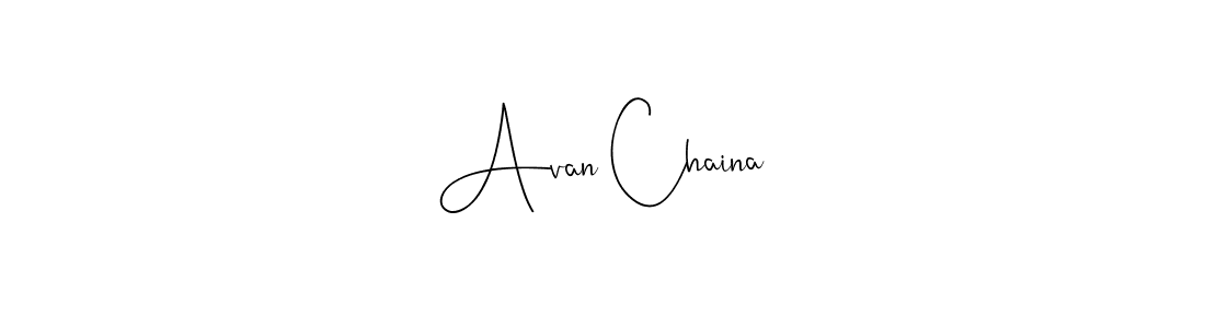 How to make Avan Chaina name signature. Use Andilay-7BmLP style for creating short signs online. This is the latest handwritten sign. Avan Chaina signature style 4 images and pictures png