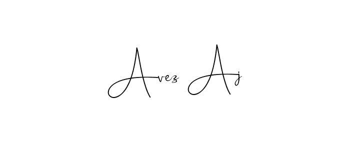 if you are searching for the best signature style for your name Avez Aj. so please give up your signature search. here we have designed multiple signature styles  using Andilay-7BmLP. Avez Aj signature style 4 images and pictures png