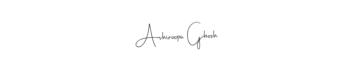 The best way (Andilay-7BmLP) to make a short signature is to pick only two or three words in your name. The name Avhiroopa Ghosh include a total of six letters. For converting this name. Avhiroopa Ghosh signature style 4 images and pictures png