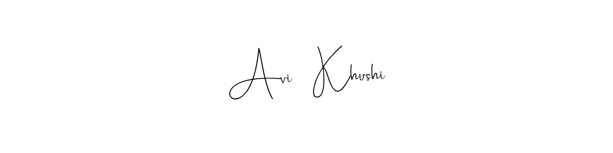 Avi   Khushi stylish signature style. Best Handwritten Sign (Andilay-7BmLP) for my name. Handwritten Signature Collection Ideas for my name Avi   Khushi. Avi   Khushi signature style 4 images and pictures png