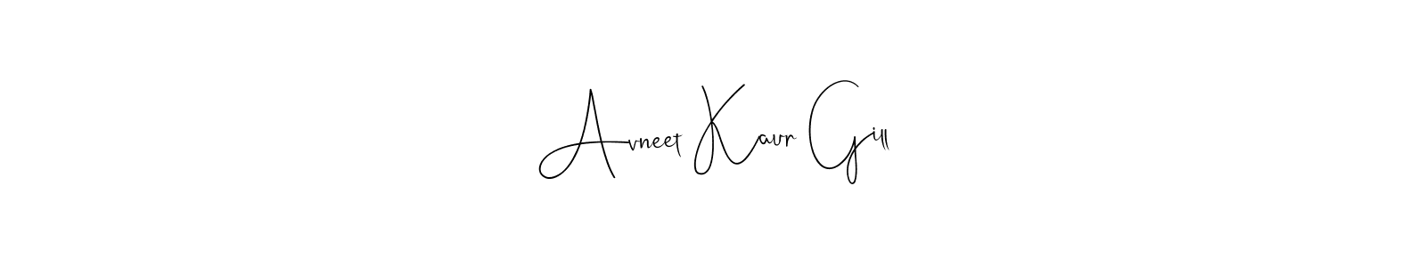 Create a beautiful signature design for name Avneet Kaur Gill. With this signature (Andilay-7BmLP) fonts, you can make a handwritten signature for free. Avneet Kaur Gill signature style 4 images and pictures png