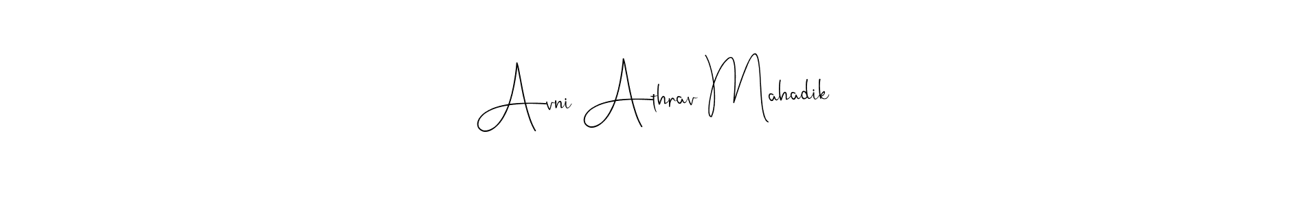 Make a beautiful signature design for name Avni Athrav Mahadik. Use this online signature maker to create a handwritten signature for free. Avni Athrav Mahadik signature style 4 images and pictures png