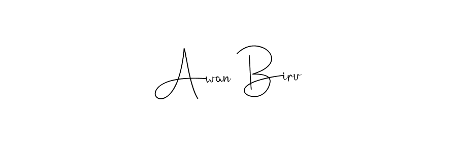 Create a beautiful signature design for name Awan Biru. With this signature (Andilay-7BmLP) fonts, you can make a handwritten signature for free. Awan Biru signature style 4 images and pictures png