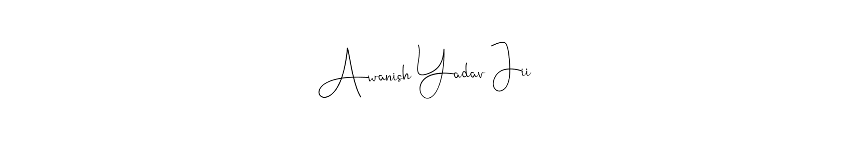 if you are searching for the best signature style for your name Awanish Yadav Jii. so please give up your signature search. here we have designed multiple signature styles  using Andilay-7BmLP. Awanish Yadav Jii signature style 4 images and pictures png