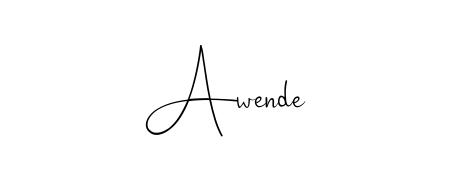 Make your name Awende memorable on every contract using Andilay-7BmLP autograph style. Instant transparent background export available. Awende signature style 4 images and pictures png
