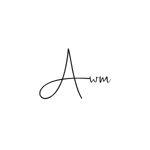 Use a signature maker to create a handwritten signature online. With this signature software, you can design (Andilay-7BmLP) your own signature for name Awm. Awm signature style 4 images and pictures png