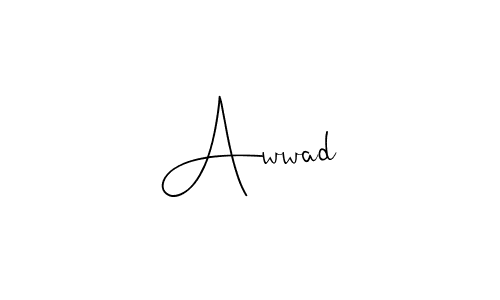 if you are searching for the best signature style for your name Awwad. so please give up your signature search. here we have designed multiple signature styles  using Andilay-7BmLP. Awwad signature style 4 images and pictures png