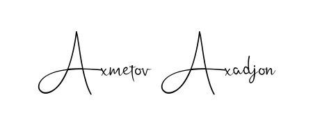 The best way (Andilay-7BmLP) to make a short signature is to pick only two or three words in your name. For converting this name Axmetov Axadjon. Axmetov Axadjon signature style 4 images and pictures png