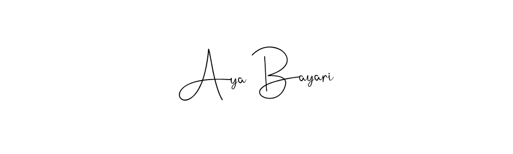 You should practise on your own different ways (Andilay-7BmLP) to write your name (Aya Bayari) in signature. don't let someone else do it for you. Aya Bayari signature style 4 images and pictures png