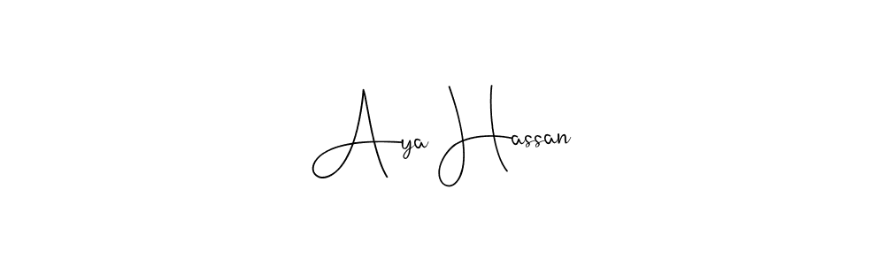 Make a beautiful signature design for name Aya Hassan. With this signature (Andilay-7BmLP) style, you can create a handwritten signature for free. Aya Hassan signature style 4 images and pictures png