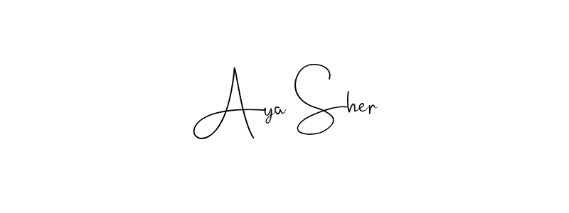 Make a beautiful signature design for name Aya Sher. Use this online signature maker to create a handwritten signature for free. Aya Sher signature style 4 images and pictures png