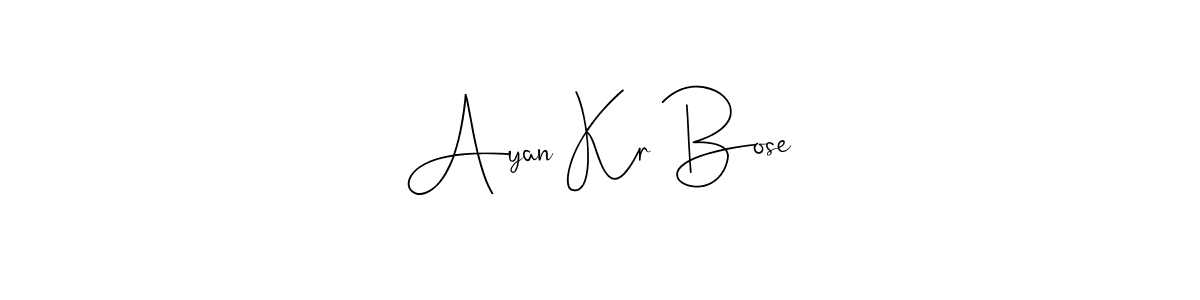 You can use this online signature creator to create a handwritten signature for the name Ayan Kr Bose. This is the best online autograph maker. Ayan Kr Bose signature style 4 images and pictures png