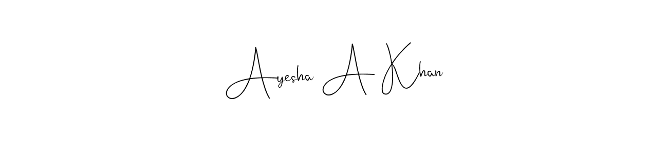 Here are the top 10 professional signature styles for the name Ayesha A Khan. These are the best autograph styles you can use for your name. Ayesha A Khan signature style 4 images and pictures png