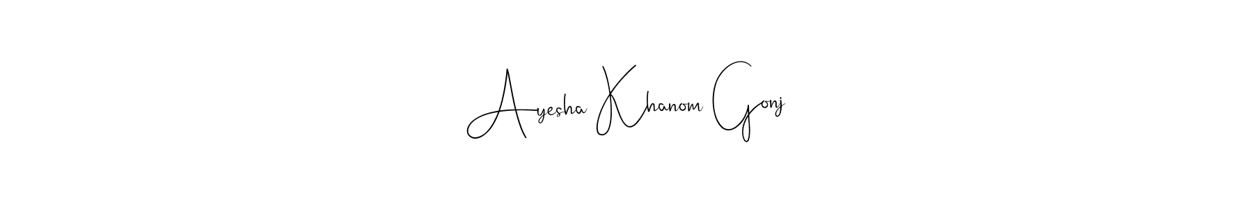 Create a beautiful signature design for name Ayesha Khanom Gonj. With this signature (Andilay-7BmLP) fonts, you can make a handwritten signature for free. Ayesha Khanom Gonj signature style 4 images and pictures png